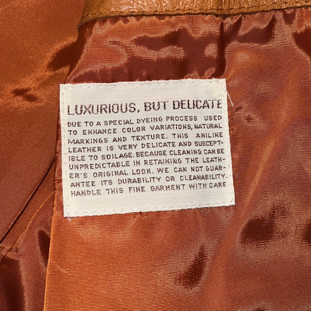 70s Men’s Bermans Burnt Orange Leather Jacket Siz… - image 8